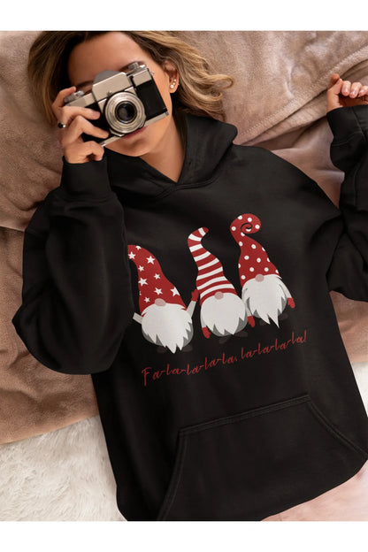 Unisex Merry Chirstmas yılbaşı Santa Baskılı Oversize Kapüşonlu Sweatshirt Hoodie