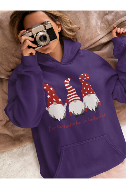 Unisex Merry Chirstmas yılbaşı Santa Baskılı Oversize Kapüşonlu Sweatshirt Hoodie